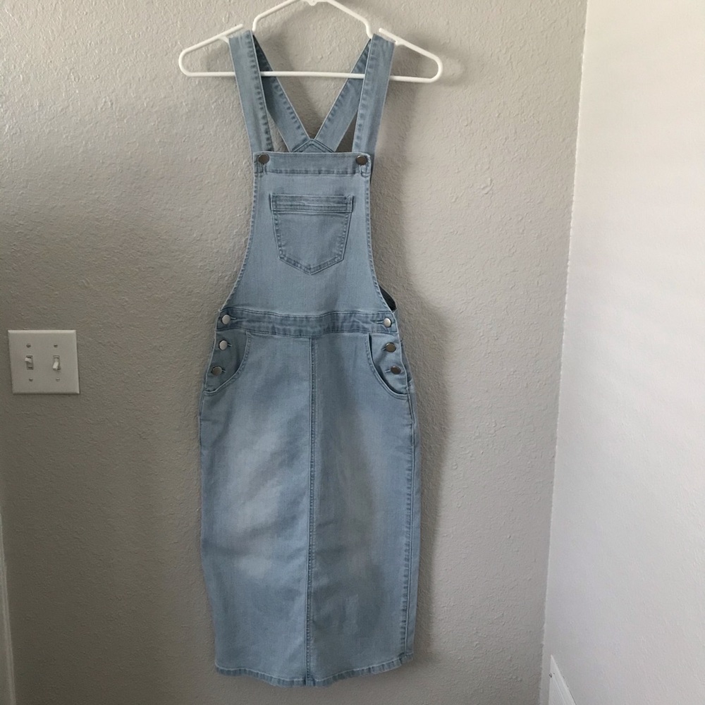 Lace & Lilac Denim Overall Dress Jumper Modest